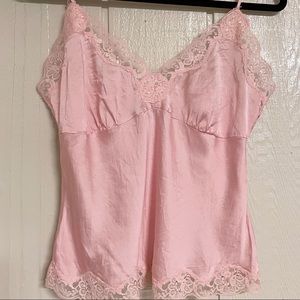 Blush Pink Silk Cami, Size Large